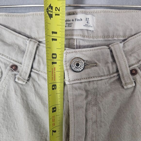 Abercrombie & Fitch The Baggy Low Rise Jorts in Tan Sz 27 US 4 10" - Picture 4 of 8